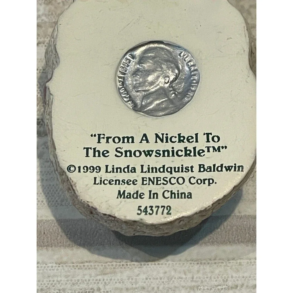 1999 Snowsnickel brooch, pen, and earrings set from a nickel to the snowsnickel